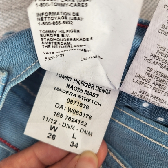 Tommy Hilfiger Naomi Mast Blue Ladies Jeans Size 26 Straight Leg - Picture 13 of 14